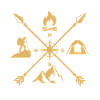 Mountains and compass for hiking
