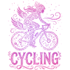 Feenradfahrer in rosa Spitze