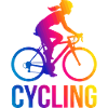 Rainbow Girl Radfahrer-Silhouette