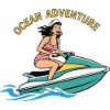 Pin-up-Mädchen auf Jetski