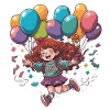 Cheerful girl with balloons