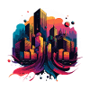 City neon in surreal style
