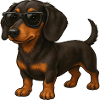 Cool Dachshund Cartoon Sun Glasses Dog