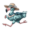 Running Flamingo Summer Holiday Wearing Sunglasses