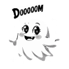 DOOOOOM Mignon Fantôme Kawaii Drôle Mignon