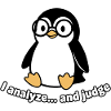 Penguin Thinker with Glasses