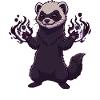 Little panda with fire aura