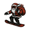 Grunge Santa Snowboard Ride