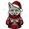 Rotfuchs Weihnachten Süßer Weihnachtsfuchs Winter