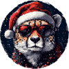 Leopard Santa with sunglasses