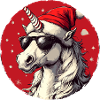 Weihnachts-Unicorn mit Sonnenbrille