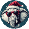 Elephant Santa with sunglasses