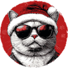 Christmas cat with sunglasses