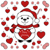 Polar Bear Christmas Heart