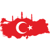 Turkish map with mosque silhouette