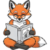 Lesender Fuchs Buchmotiv