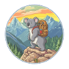 Cute Koala Hiking Camping Mountain Adventure