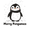 Merry Penguins, Cute Christmas Penguin