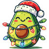 Festive Avocado Santa Christmas Lighting