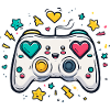 Herzcontroller Neon Spieldesign
