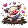 Heartfelt piggy in the dirt