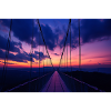 Hängebrücke im Abendrot