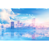 Pastel Fog Skyline Mirror