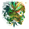 Psychedelisches Cannabis-Gesicht