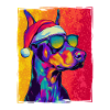 Doberman Dog Christmas Portrait