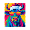 Bull Christmas Portrait
