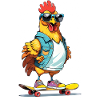 Skater chicken in denim