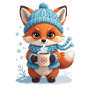 Renard d’hiver avec cacao