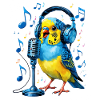 Parrot with headphone microphone