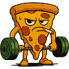 Pizza Slice Lifting Weights Smoking
