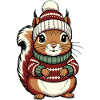 Winter Christmas Squirrel