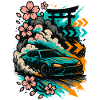 JDM Driftcar, Sakura Smoke, Japan Style