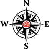 Compass Rose and Nature (Black)
