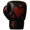 Boxing glove with hearts