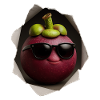 Mangosteen with sunglasses