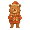 Cute Christmas Bear with Gift