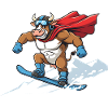 Snowboardender Super Stier Im Schnee