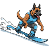 Surfer Dog German Shepherd Wave