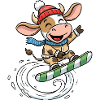 Funny Snowboard Cow Winter Fun