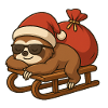 Cool Christmas sloth on sleigh