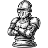 Strong knight in engraving style
