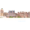 Heidelberg Schloss Panorama, Handzeichnung