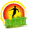Dynamische Fußball Silhouette-farbiger Hintergrund