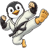 Cool Penguin Karate Kick Cintura Marziale Cintura Marziale