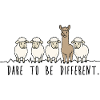 Osez être différent – Illustration de moutons-alpagas