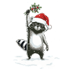 Christmas Racoon Raccoon Christmas Man